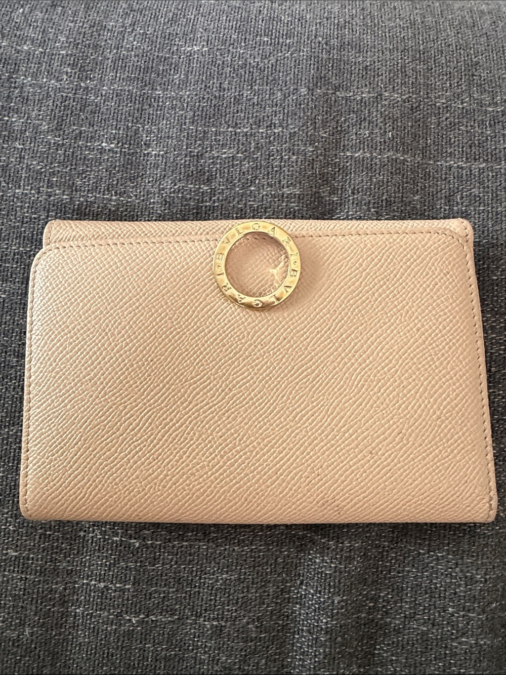 Bvlgari Light Pink Leather Icon Bit French Wallet